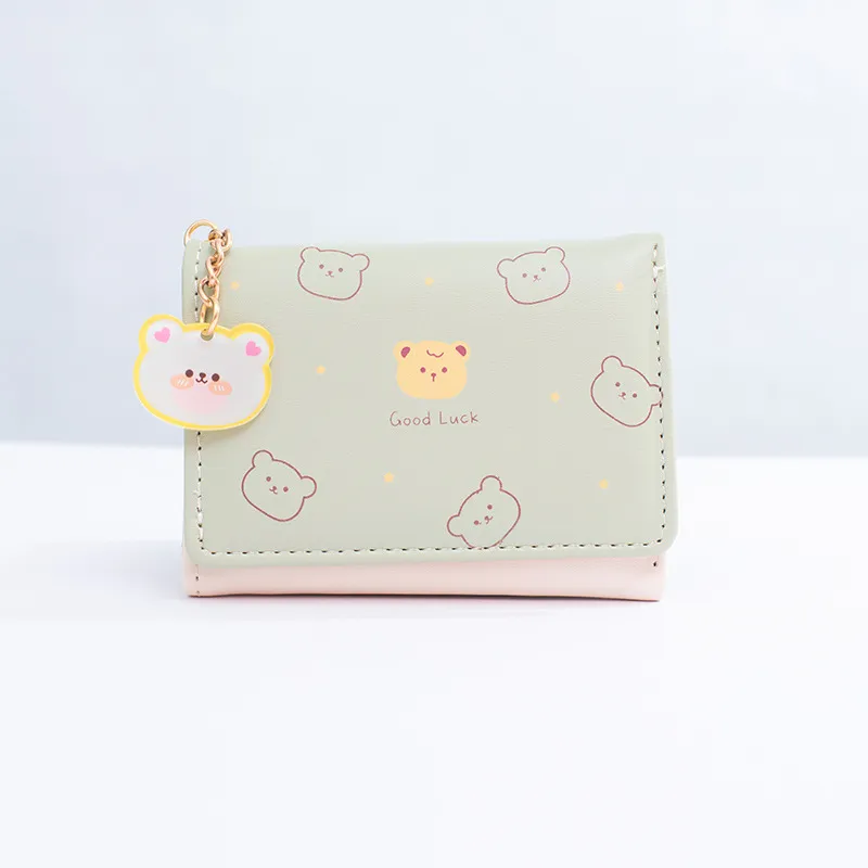 Worm's Home PU Card Holder Small Size Women's Pink/Green/Purple/Blue/White/Black-3