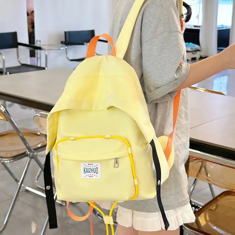 Worm's Home Nylon Backpack Regular Women's Green/Yellow-2