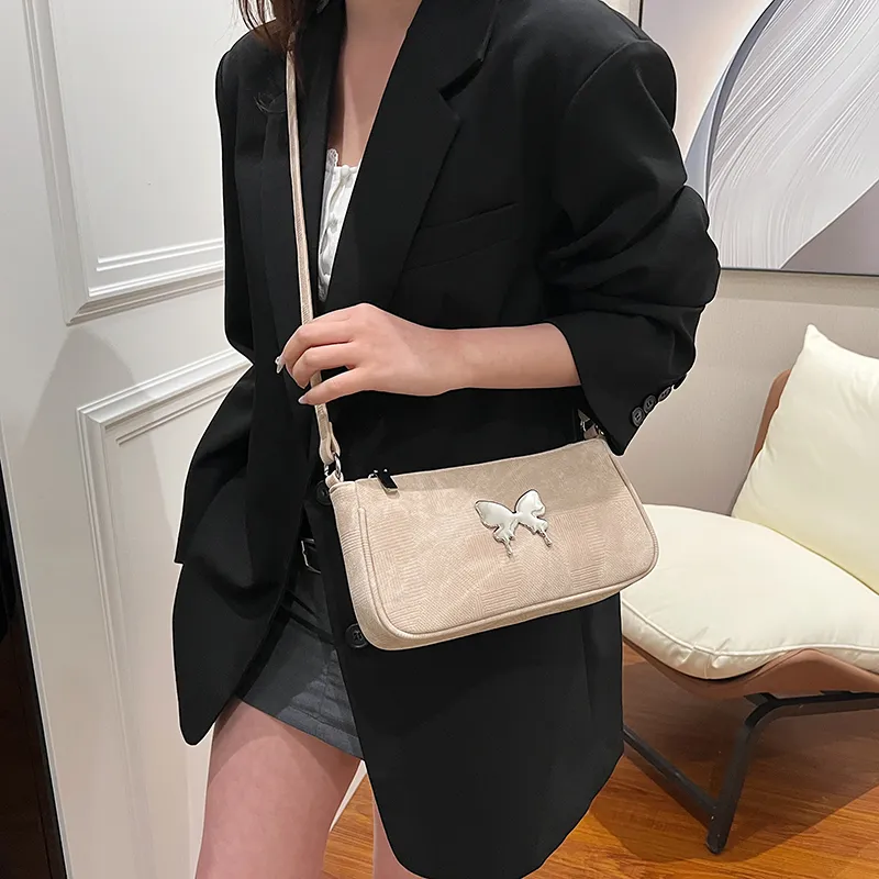 Worm's Home PU One Shoulder Handbag Crossbody Bag Women's Khaki/Black/Pink-20