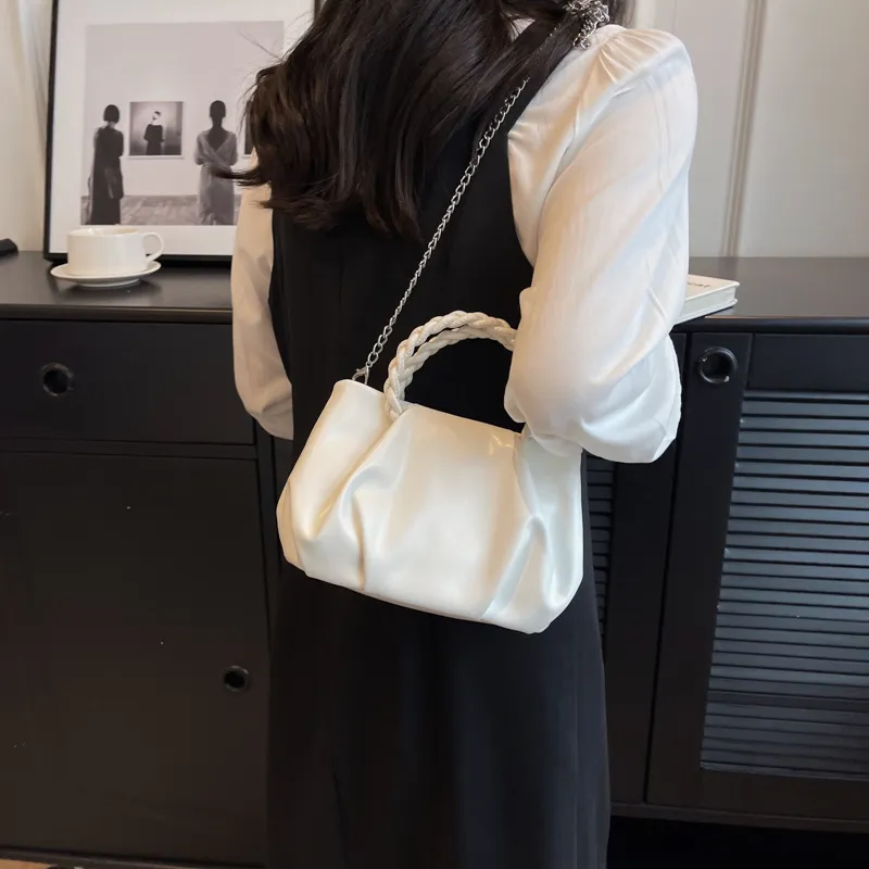 Worm's Home PU Crossbody Bag, Shoulder Bag, Handbag Women's White/Silver/Black/Blue/Pink-1