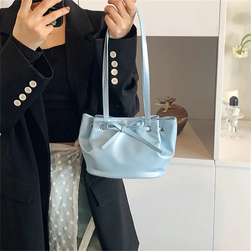 Worm's Home PU Tote Bag, Shopping Bag, Handbag, Shoulder Bag Regular Women's White/Red/Black/Pink/Blue-13