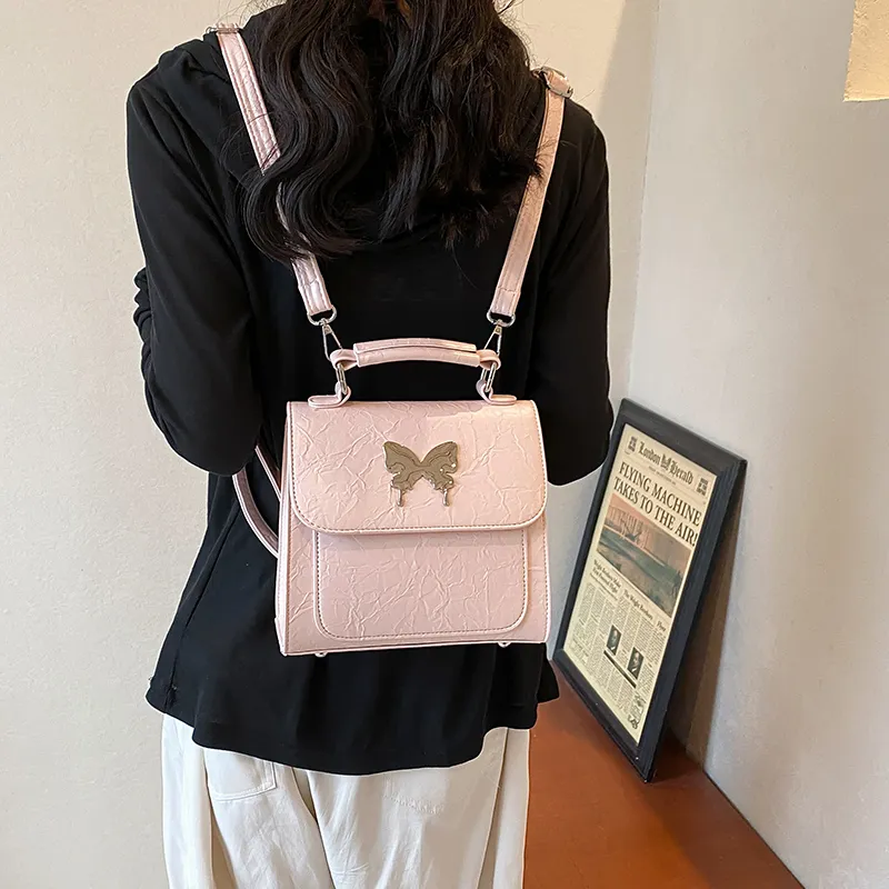 Worm's Home PU Backpack Regular Women's White/Silver/Black/Pink-19