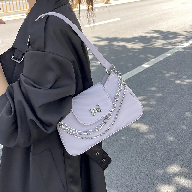 ZUONU PU Shoulder Bag, Crossbody Bag Small Size Women's Ecru/Silver/Light Purple/Black-2