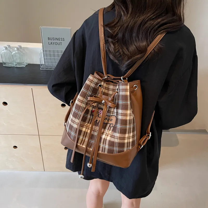Worm's Home PU One Shoulder Crossbody Backpack Women's Multicolor-10