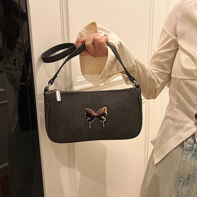 Worm's Home PU One Shoulder Handbag Crossbody Bag Women's Khaki/Black/Pink-1