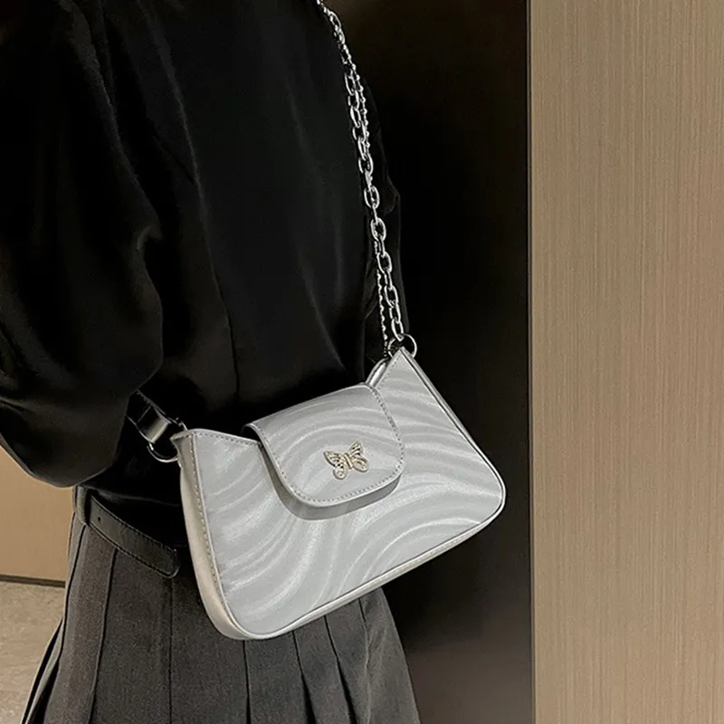 ZUONU PU Shoulder Bag, Crossbody Bag Small Size Women's Ecru/Silver/Light Purple/Black-22