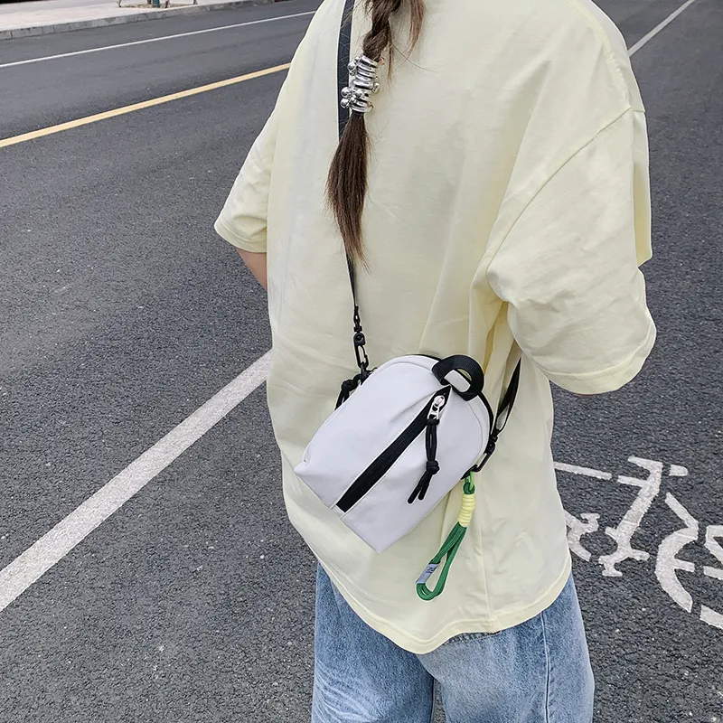 Worm's Home Canvas Bag, Crossbody Bag Unisex White/Black/Red/Green/Blue-4