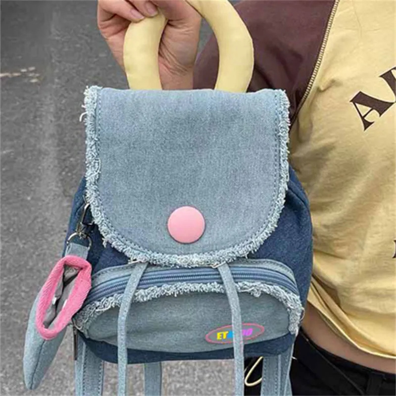 Worm's Home Canvas One Shoulder Portable Backpack Regular Women's Blue-4