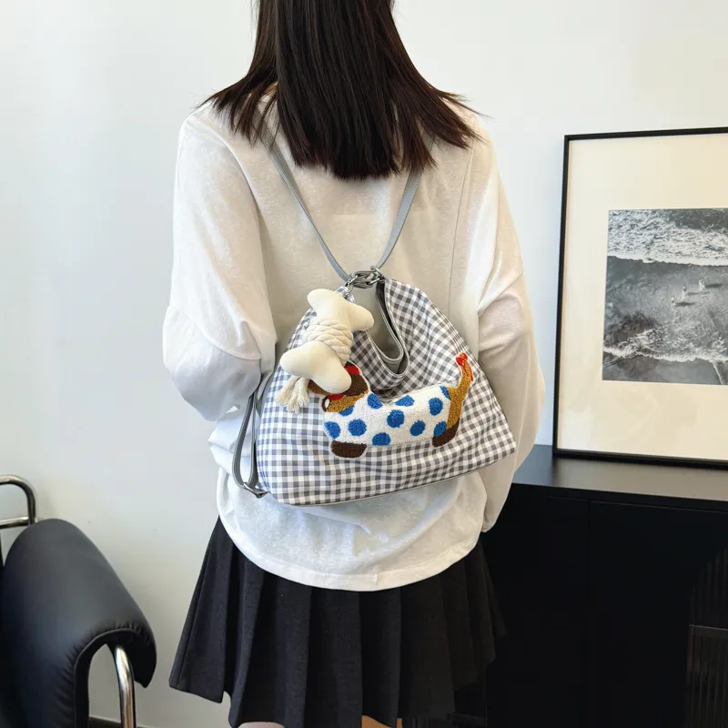 Worm's Home Canvas Backpack Shoulder Bag Regular Women's Multicolor-1