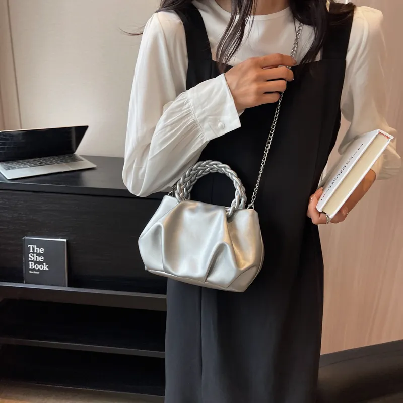 Worm's Home PU Crossbody Bag, Shoulder Bag, Handbag Women's White/Silver/Black/Blue/Pink-9