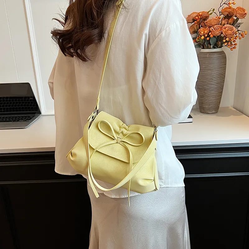Worm's Home PU Crossbody Bag, Shoulder Bag Regular Women's Ecru/Light Gray/Black/Yellow-22
