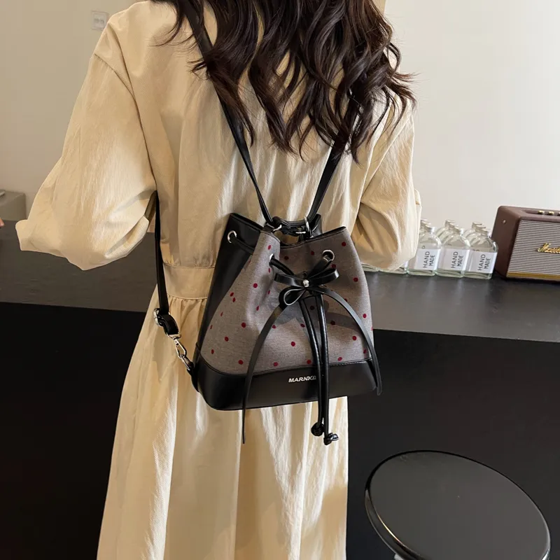 Worm's Home Fabric Backpack Women's Black-10