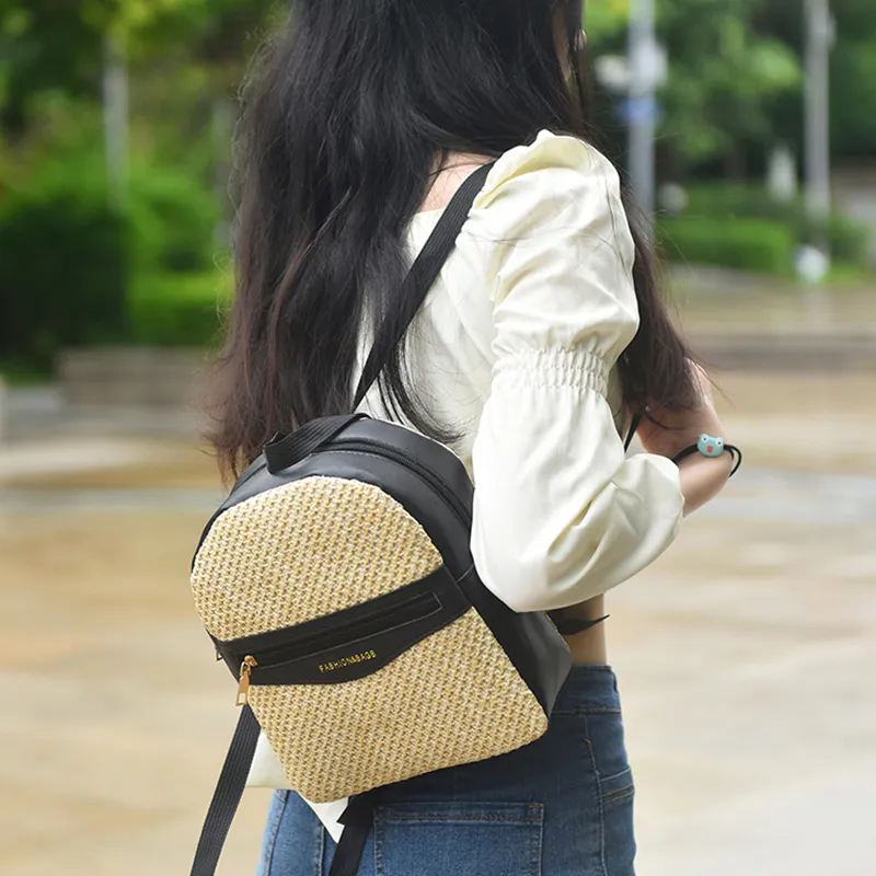 Worm's Home PU Backpack Regular Women's White/Black/Khaki/Pink/Brown-3