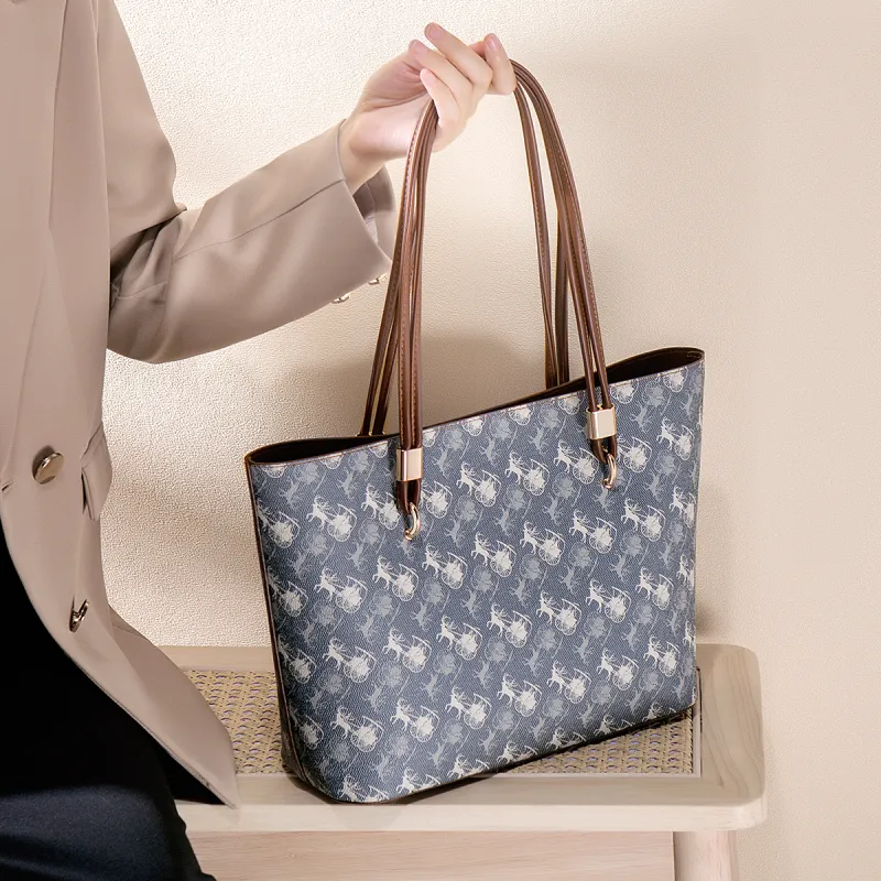 WHEELY BABY+ Synthetic Leather Shoulder Bag, Handbag Regular Women's Blue & Coffee-4