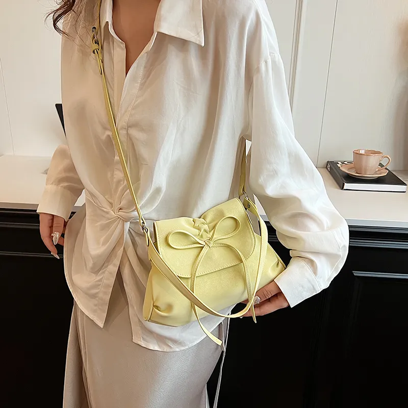 Worm's Home PU Crossbody Bag, Shoulder Bag Regular Women's Ecru/Light Gray/Black/Yellow-27