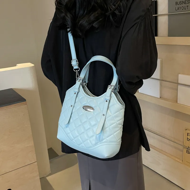 Worm's Home PU Shoulder Bag, Crossbody Bag, Handbag Women's White/Silver/Black/Blue/Pink-14