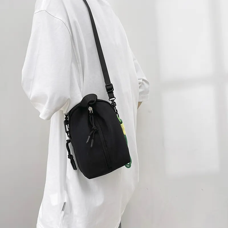 Worm's Home Canvas Bag, Crossbody Bag Unisex White/Black/Red/Green/Blue-8