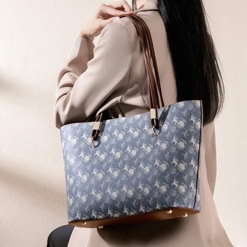 WHEELY BABY+ Synthetic Leather Shoulder Bag, Handbag Regular Women's Blue & Coffee-5