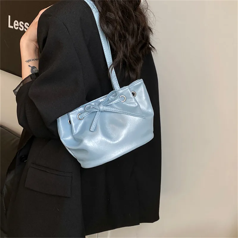 Worm's Home PU Tote Bag, Shopping Bag, Handbag, Shoulder Bag Regular Women's White/Red/Black/Pink/Blue-14
