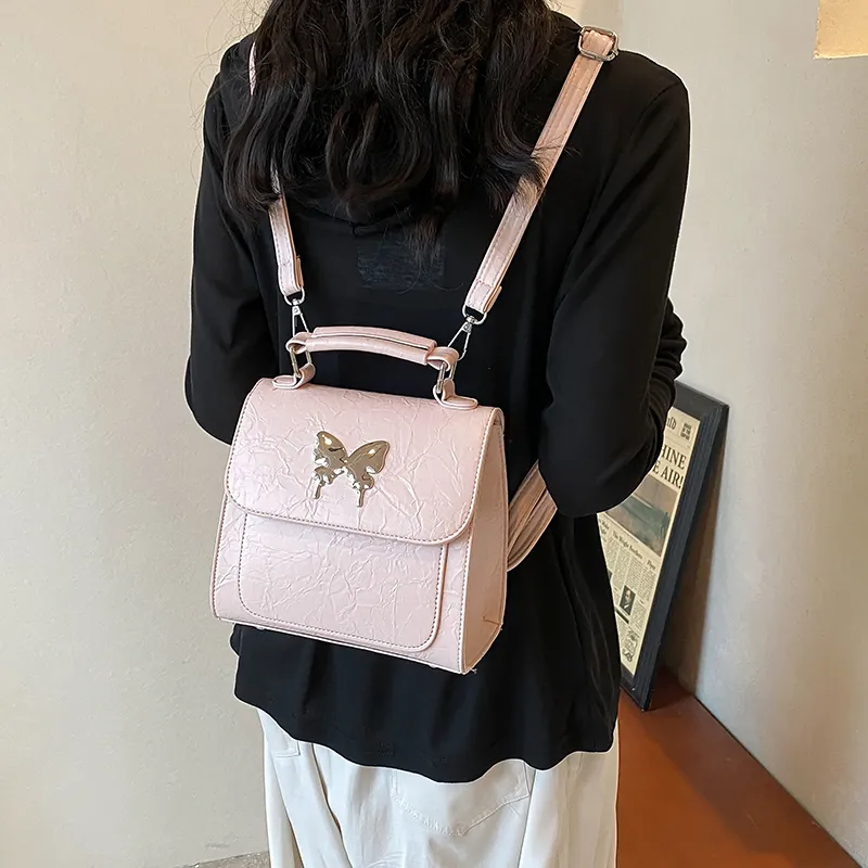 Worm's Home PU Backpack Regular Women's White/Silver/Black/Pink-21