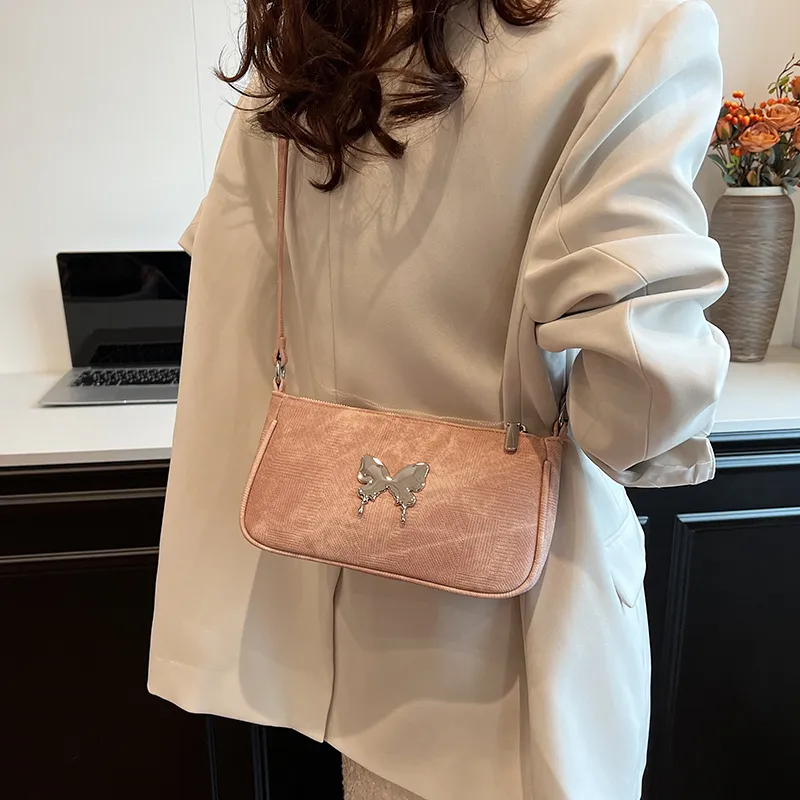 Worm's Home PU One Shoulder Handbag Crossbody Bag Women's Khaki/Black/Pink-13