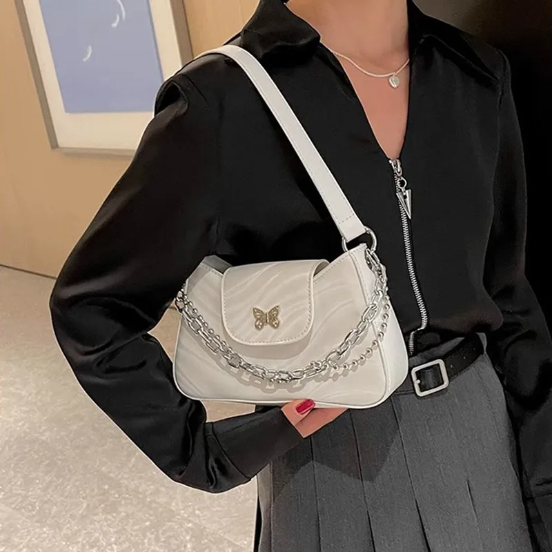 ZUONU PU Shoulder Bag, Crossbody Bag Small Size Women's Ecru/Silver/Light Purple/Black-21