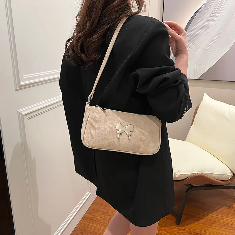 Worm's Home PU One Shoulder Handbag Crossbody Bag Women's Khaki/Black/Pink-17