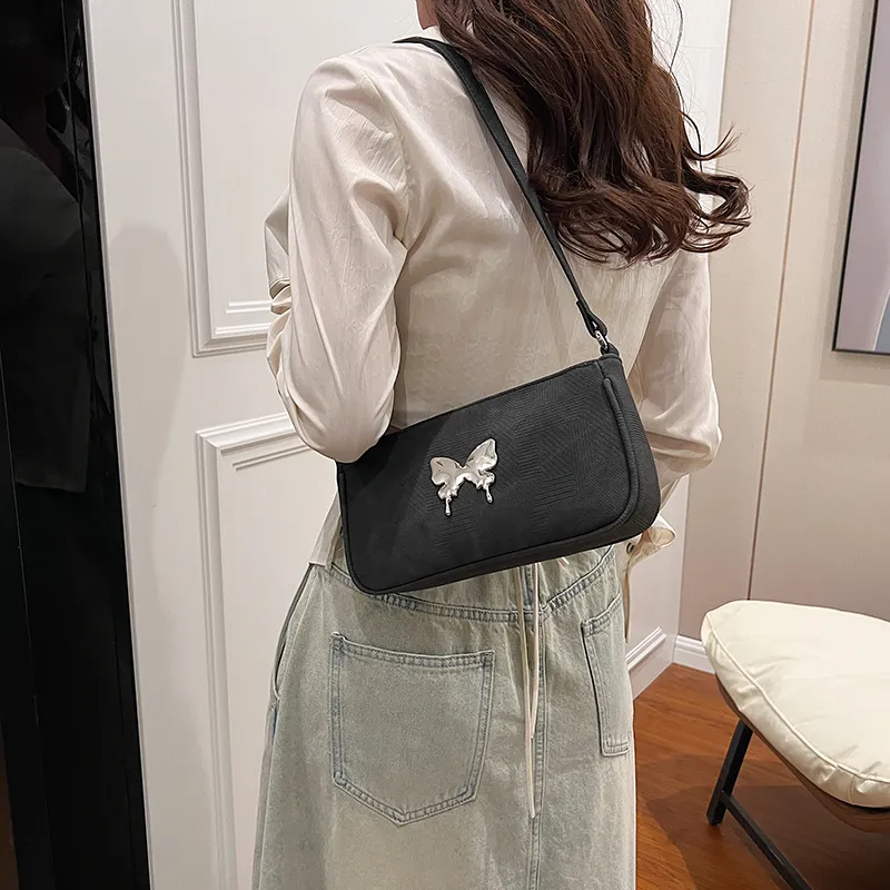 Worm's Home PU One Shoulder Handbag Crossbody Bag Women's Khaki/Black/Pink-3