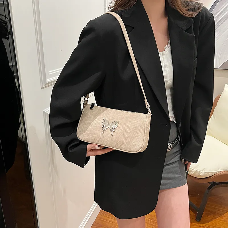 Worm's Home PU One Shoulder Handbag Crossbody Bag Women's Khaki/Black/Pink-16