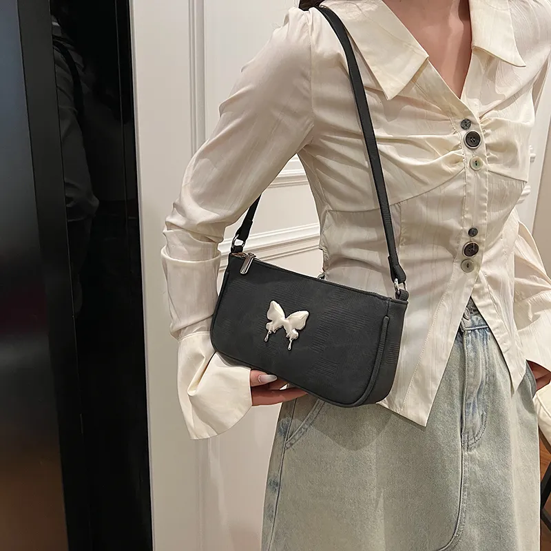 Worm's Home PU One Shoulder Handbag Crossbody Bag Women's Khaki/Black/Pink-4