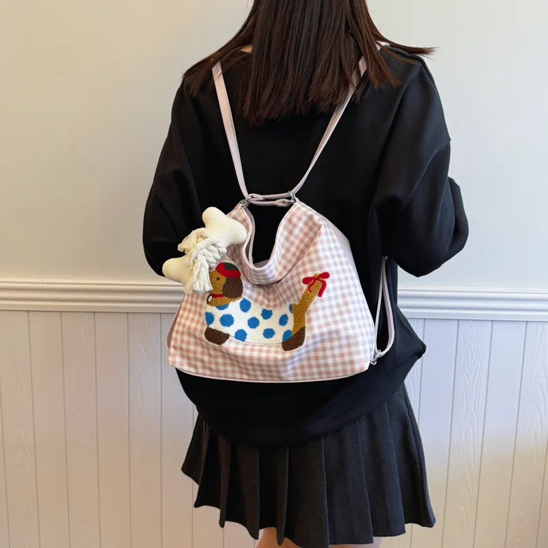 Worm's Home Canvas Backpack Shoulder Bag Regular Women's Multicolor-10