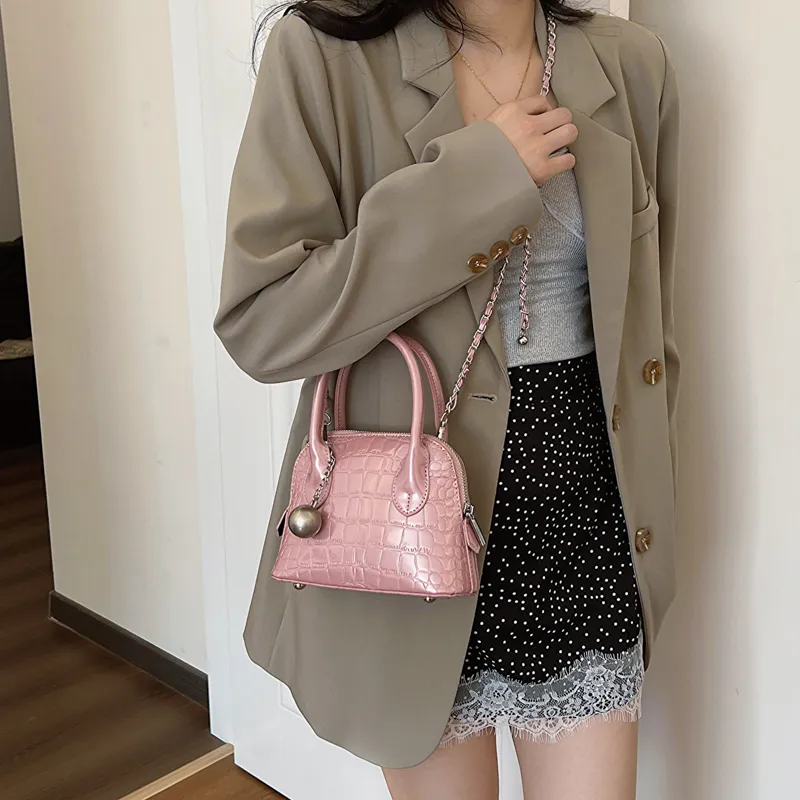 Worm's Home PU Shoulder Bag, Crossbody Bag, Handbag Women's Silver/Black/Pink-17