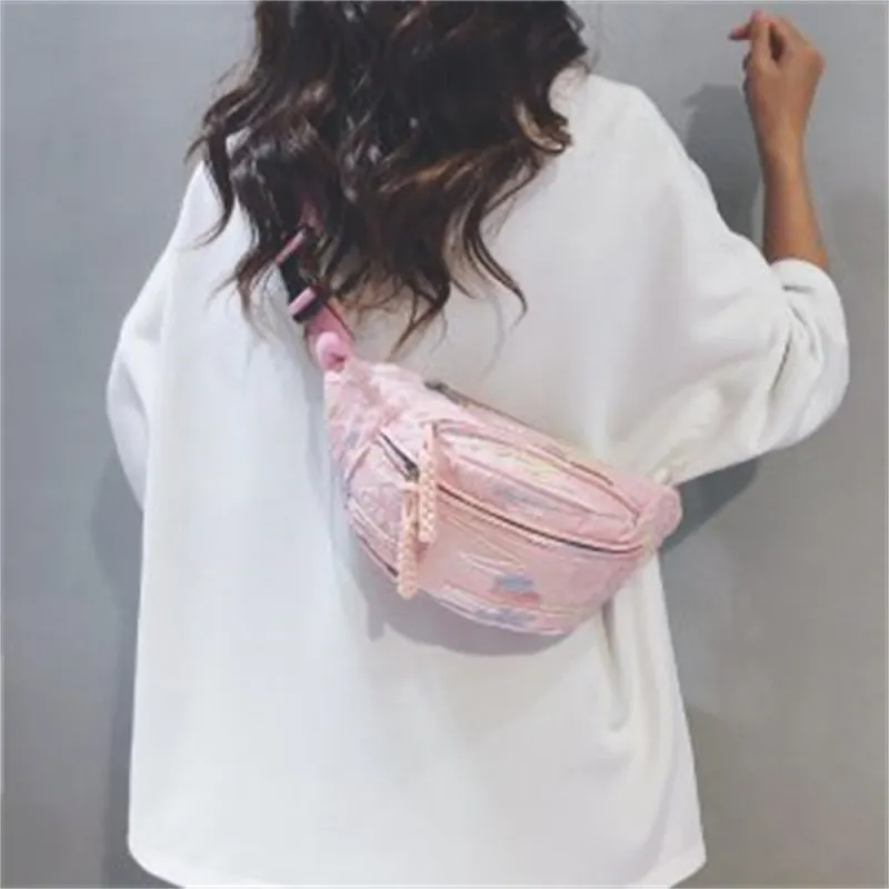 Worm's Home Polyester Crossbody Sling Bag Women's Pink/White/Black/Blue-1