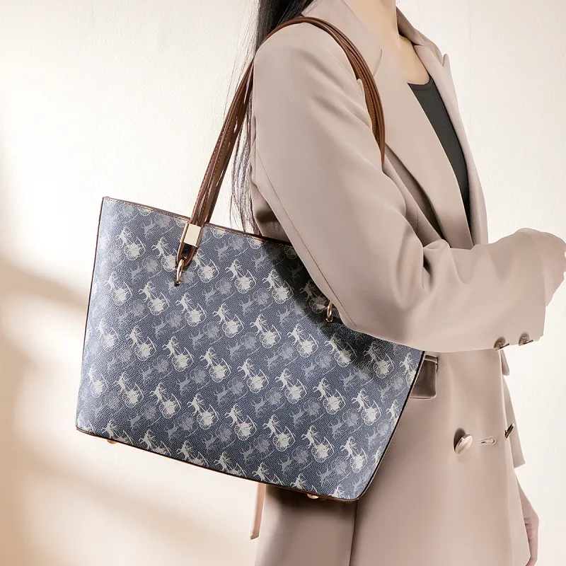 WHEELY BABY+ Synthetic Leather Shoulder Bag, Handbag Regular Women's Blue & Coffee-1