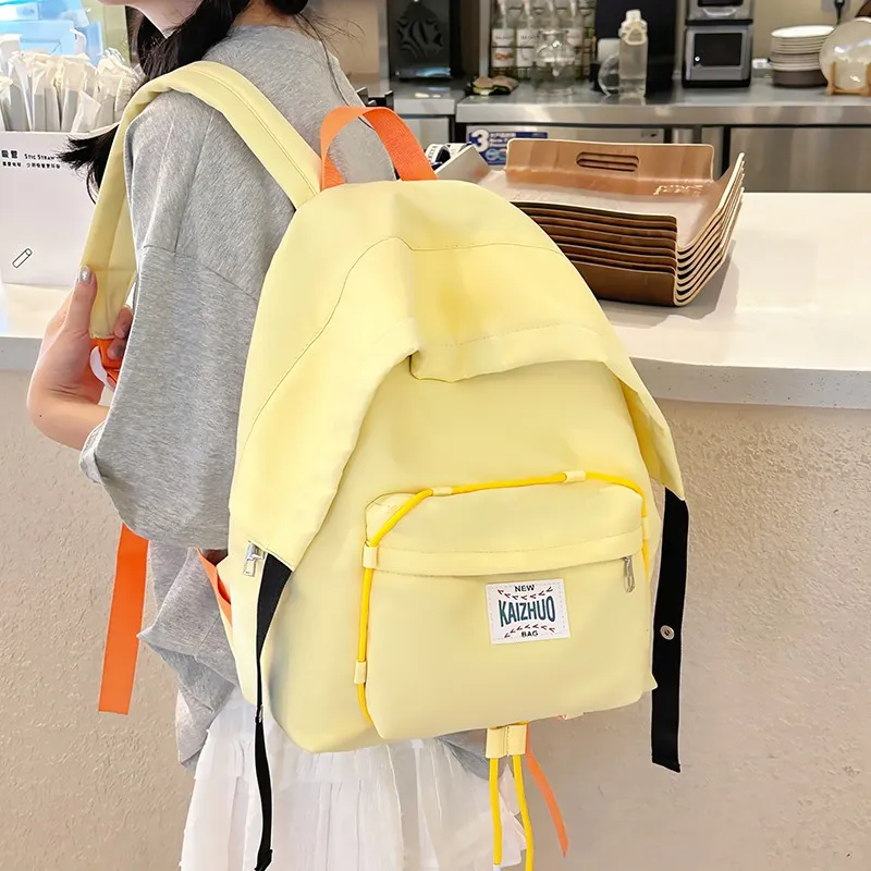 Worm's Home Nylon Backpack Regular Women's Green/Yellow-1