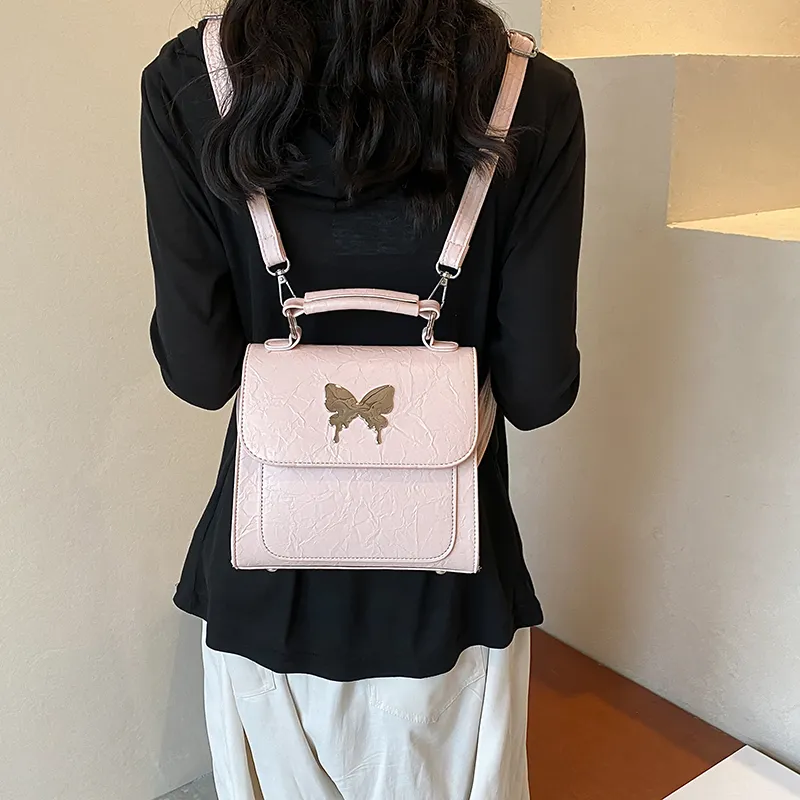 Worm's Home PU Backpack Regular Women's White/Silver/Black/Pink-20