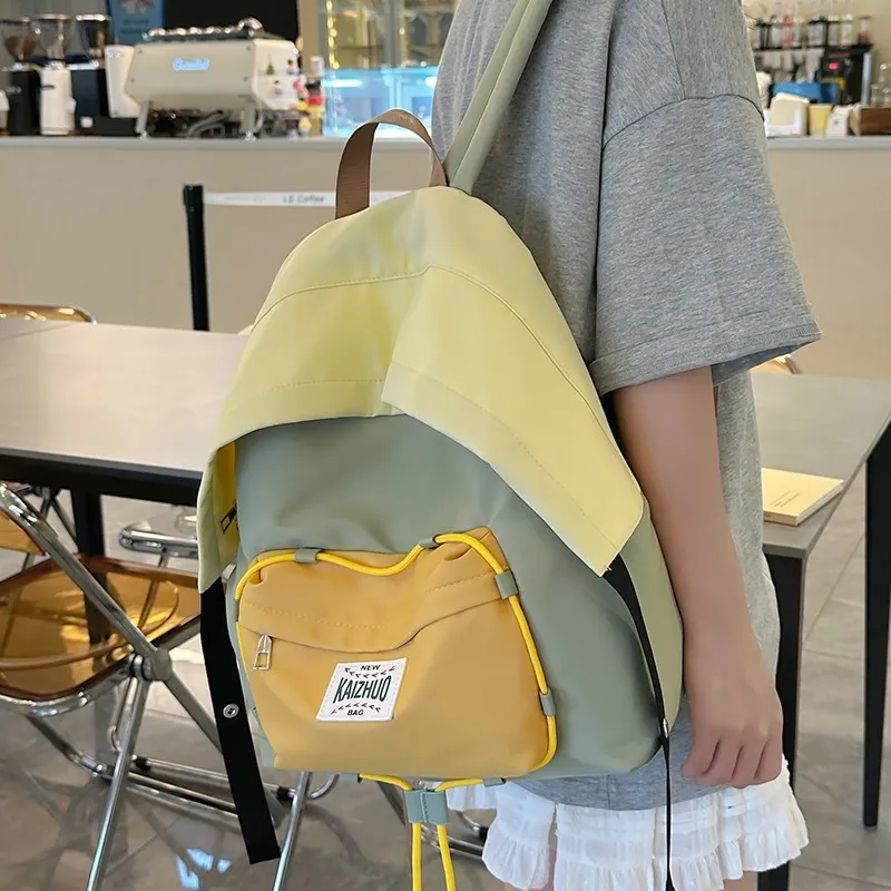 Worm's Home Nylon Backpack Regular Women's Green/Yellow-5