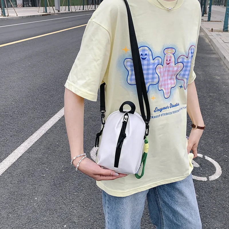 Worm's Home Canvas Bag, Crossbody Bag Unisex White/Black/Red/Green/Blue-1