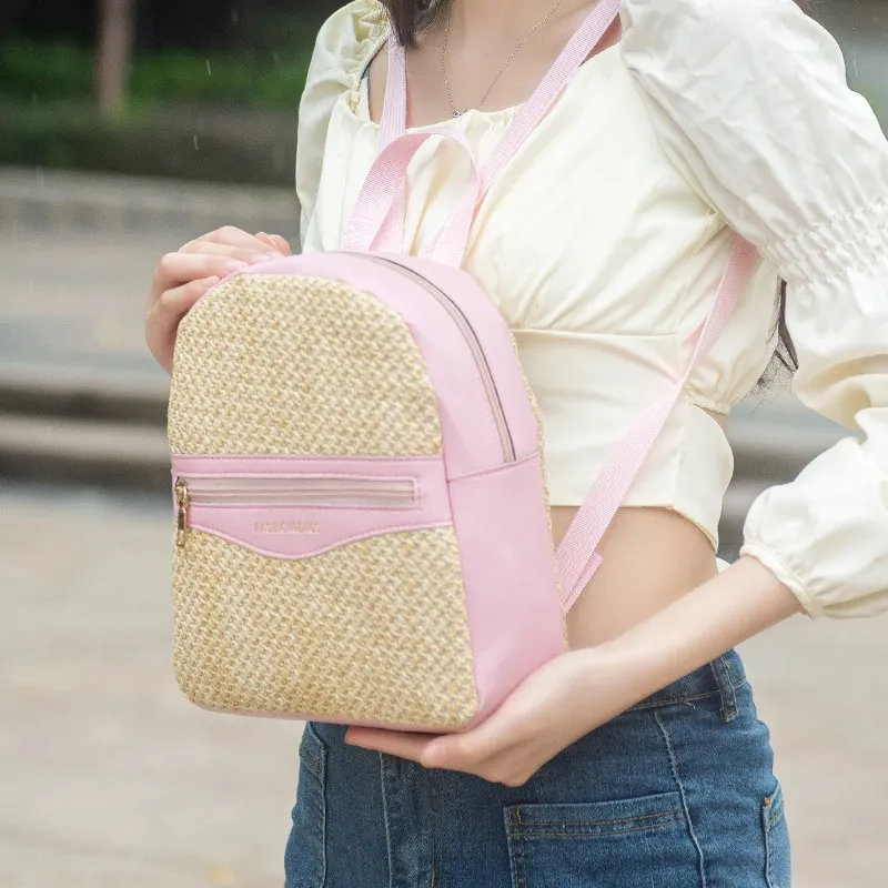 Worm's Home PU Backpack Regular Women's White/Black/Khaki/Pink/Brown-8