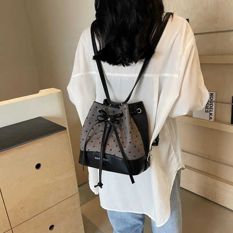 Worm's Home Fabric Backpack Women's Black-12