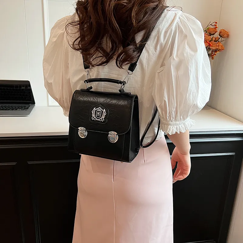 Worm's Home PU Backpack Women's White/Silver/Black/Pink-16