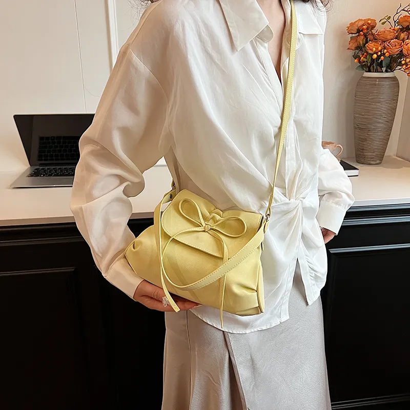 Worm's Home PU Crossbody Bag, Shoulder Bag Regular Women's Ecru/Light Gray/Black/Yellow-23