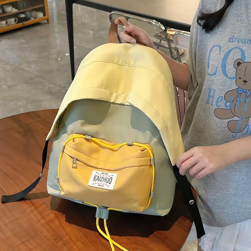 Worm's Home Nylon Backpack Regular Women's Green/Yellow-6