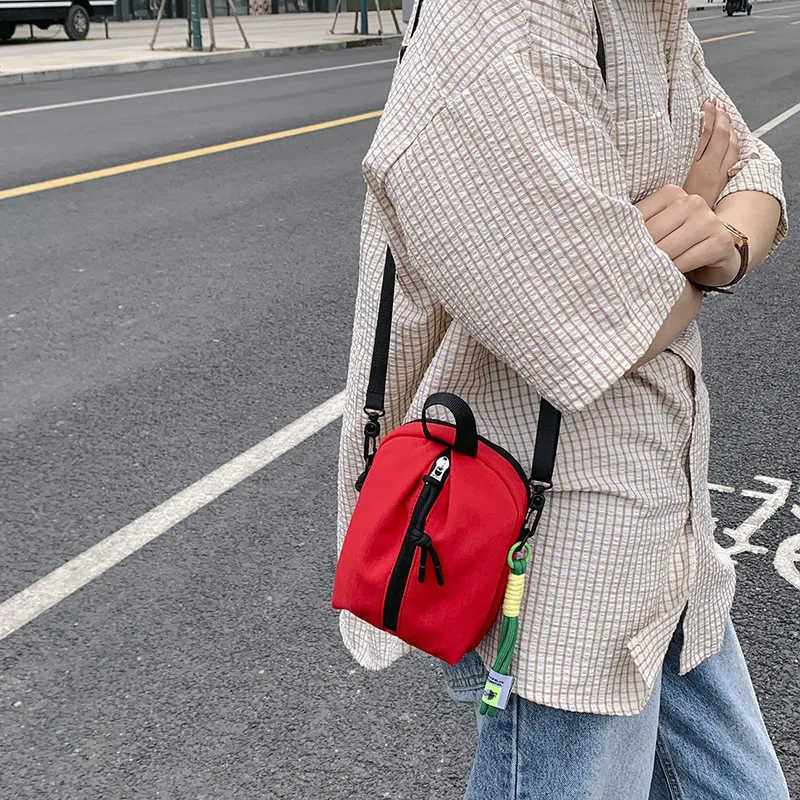 Worm's Home Canvas Bag, Crossbody Bag Unisex White/Black/Red/Green/Blue-12