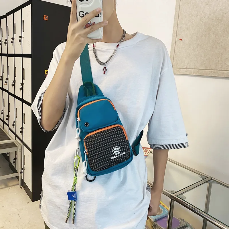 Worm's Home Nylon Sling Bag Unisex White/Black/Dark Gray/Light Gray/Blue-20
