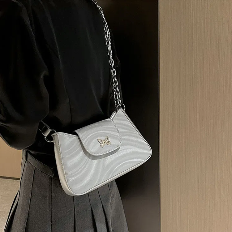 ZUONU PU Shoulder Bag, Crossbody Bag Small Size Women's Ecru/Silver/Light Purple/Black-5