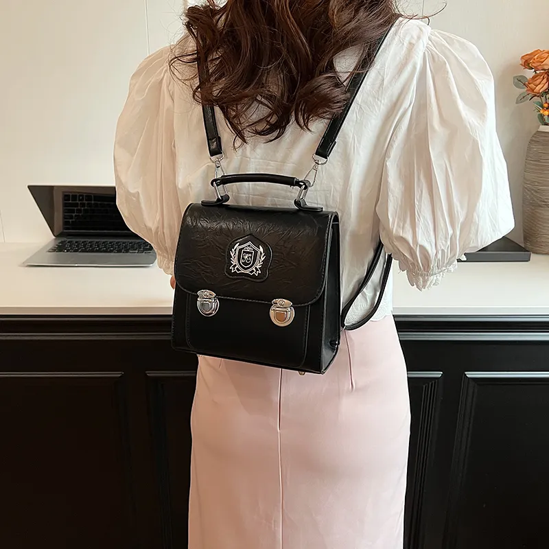 Worm's Home PU Backpack Women's White/Silver/Black/Pink-19