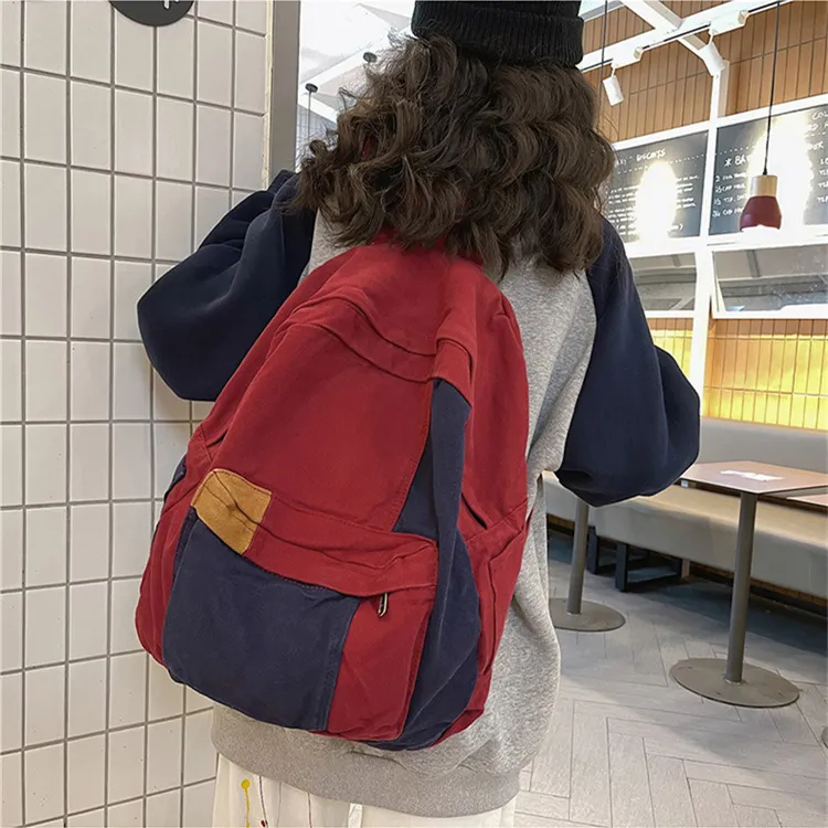Worm's Home Canvas Backpack Regular Unisex Army Green/Red/Yellow/Black/Blue-4