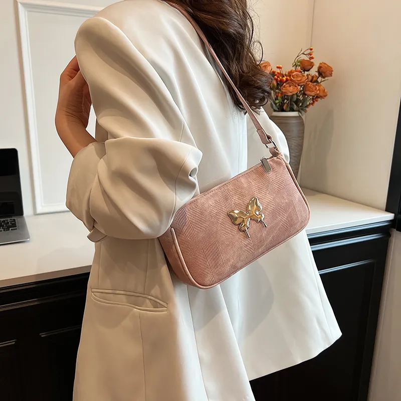 Worm's Home PU One Shoulder Handbag Crossbody Bag Women's Khaki/Black/Pink-10