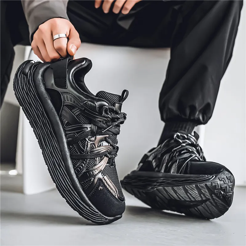 BINGO DUCK Cushioning Height Increase Low Top Chunky Sneakers Men's-9